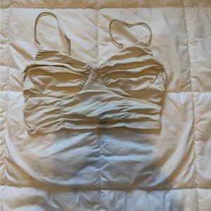 Garage Beige Ruched Bralette